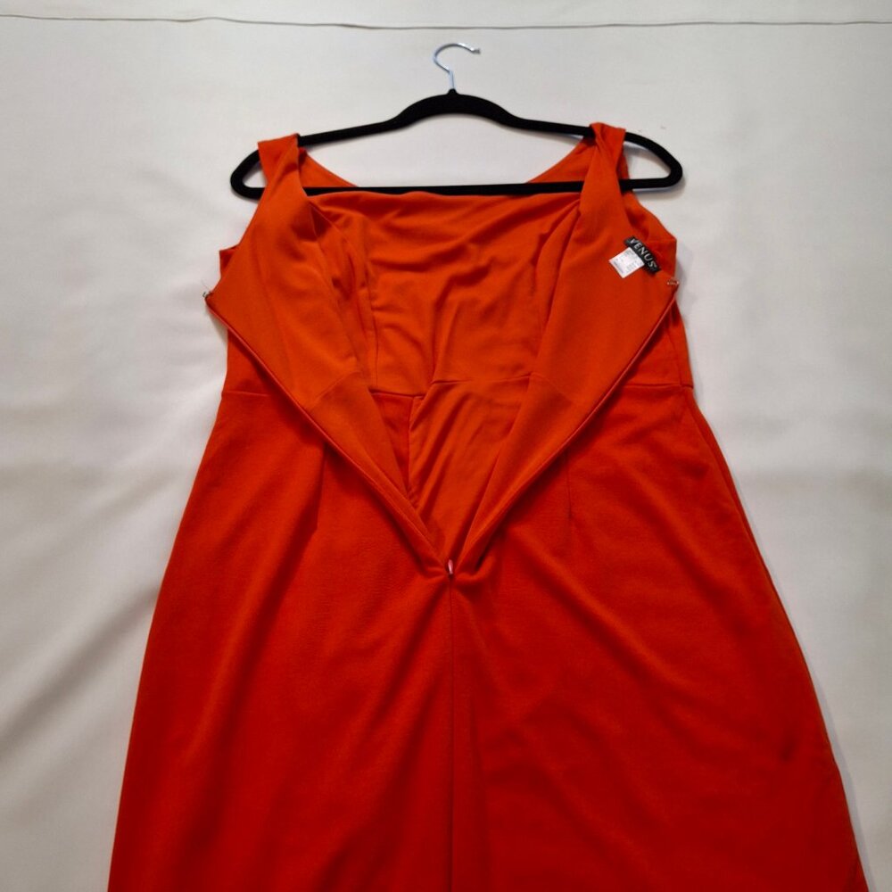 Venus Womens Sleek Pencil Coral Dress Size L Laced Slit Back Zipper Sleeveless - Picture 11 of 15